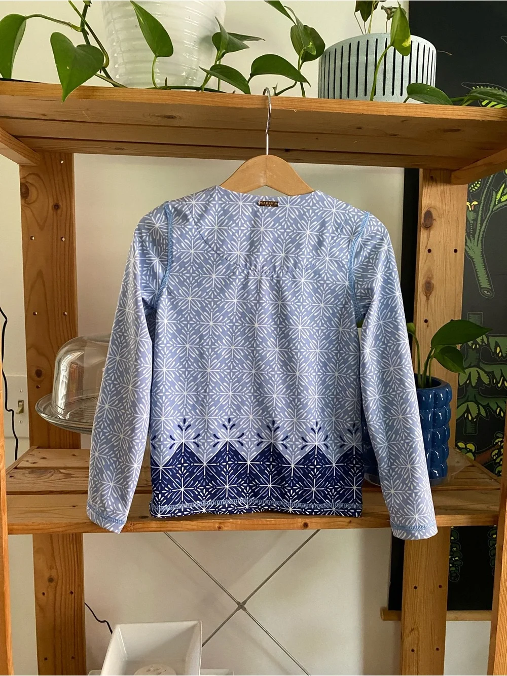 Cabana Life Navy Blue Bandana Print Long Sleeve Rashguard Bikini Set 5t